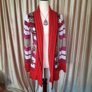BCBGMAXAZRIA Aztec Print Cardigan Sweater Sz. S